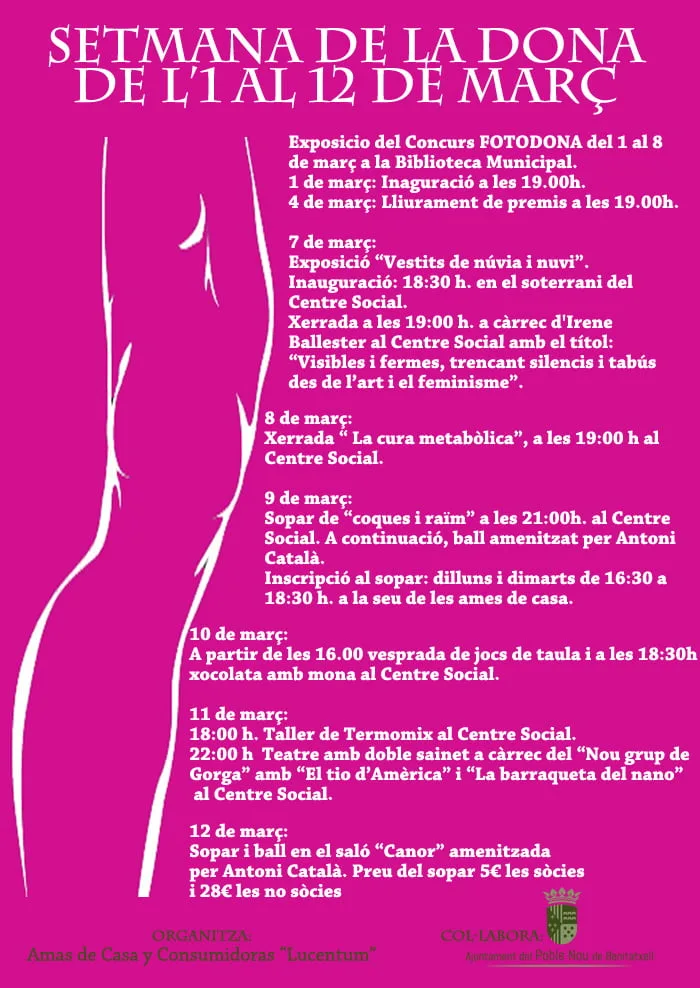 Cartel de la Semana de la Dona en Benitatxell
