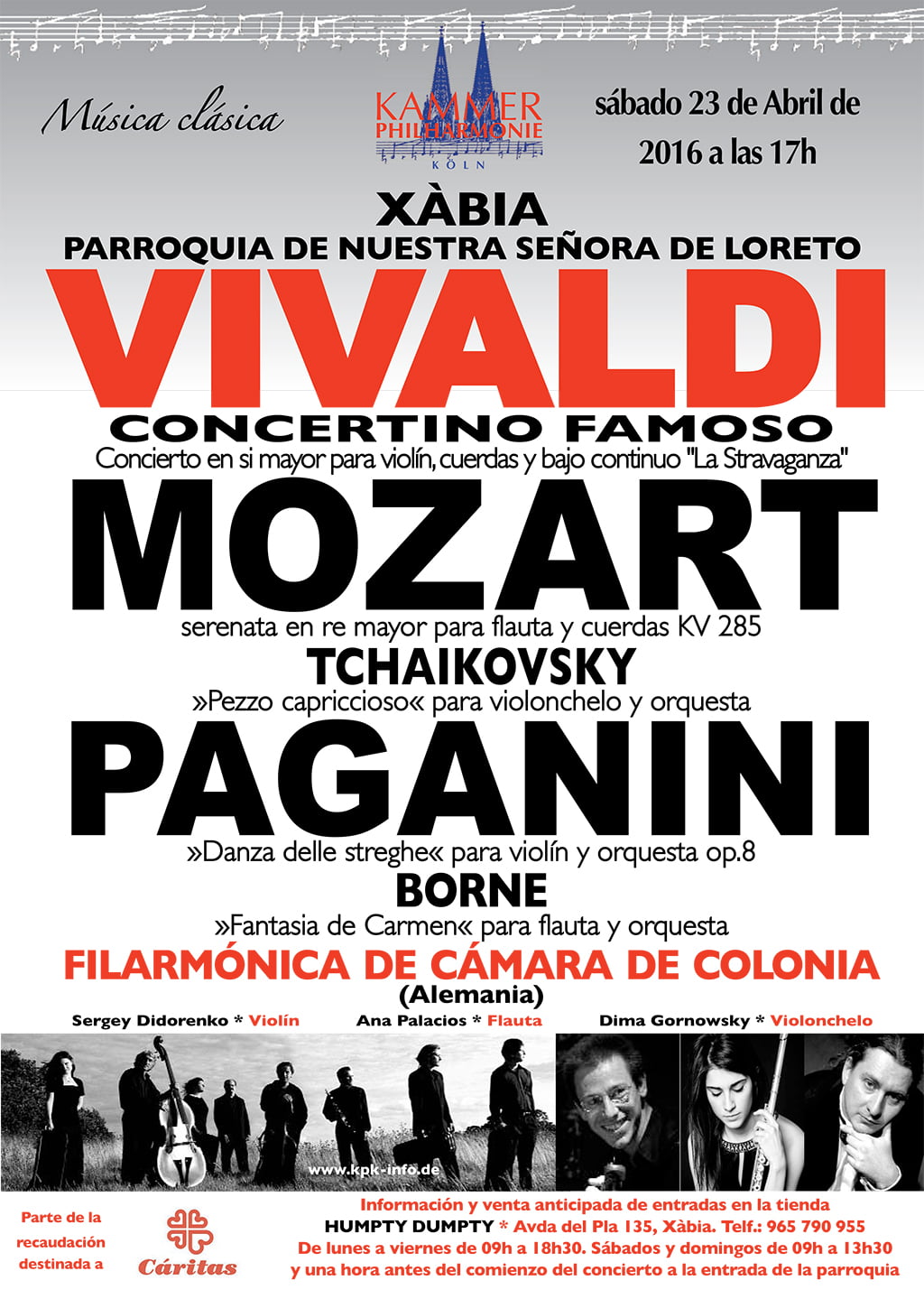 Cartel del concierto de la Orquesta Filarmónica de Colonia
