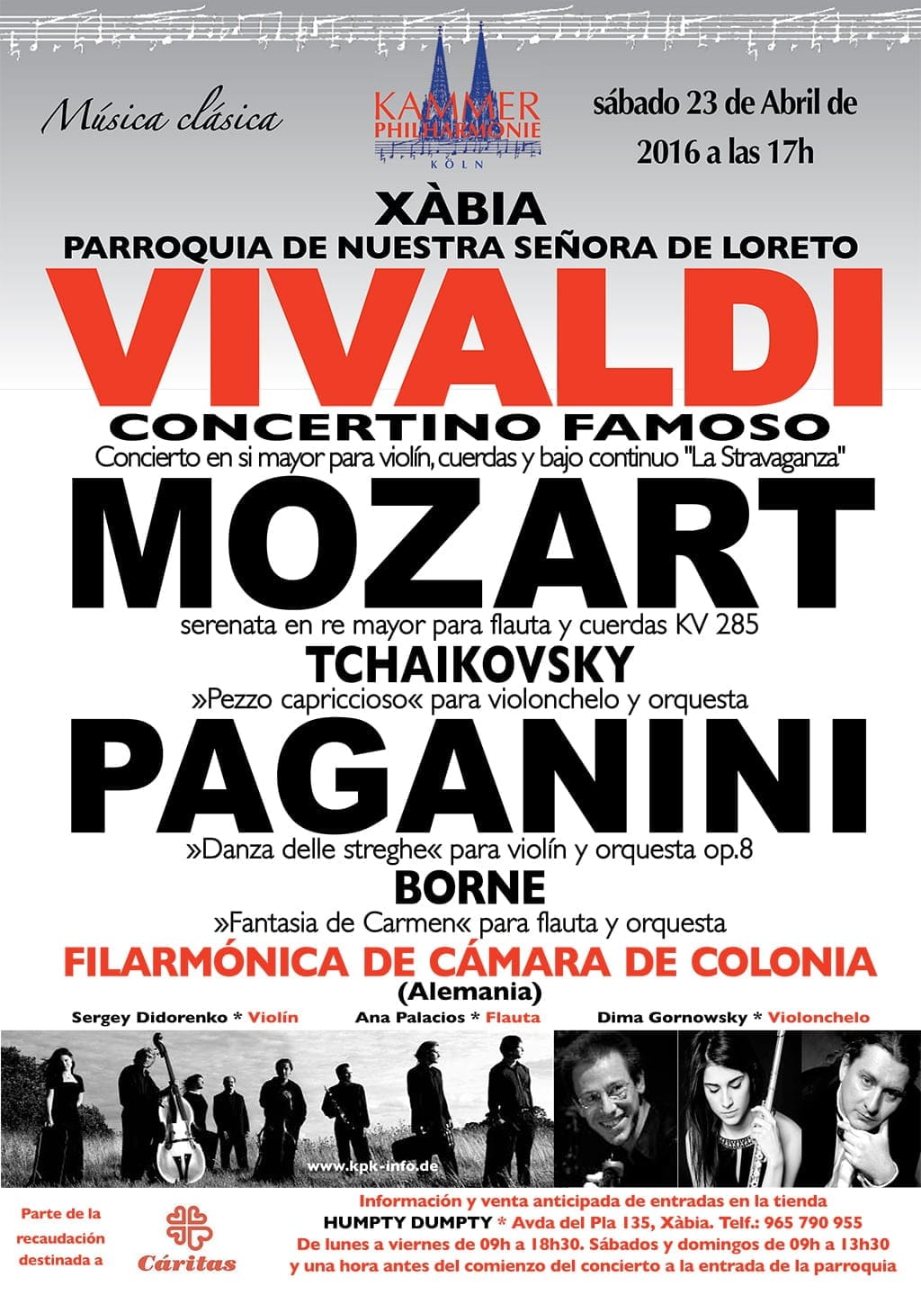 Cartel del concierto de la Orquesta Filarmónica de Colonia