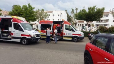 Ambulancias que trasladaron a las heridas