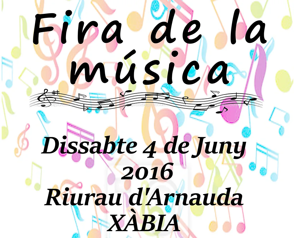 Cartel de la Fira de la Música en Xàbia