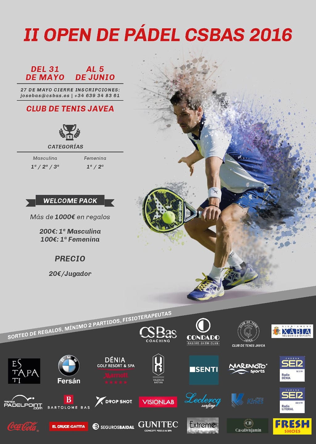 Cartel II Open Pádel CSBas en Xàbia