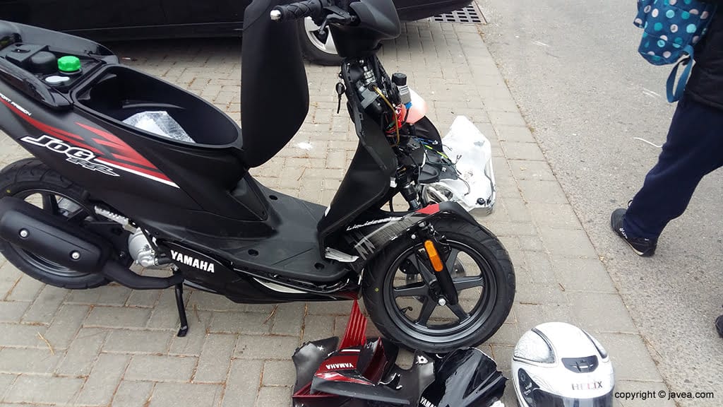 Estado del ciclomotor tras el accidente