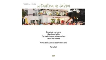 La Cantina de Jávea sortea una comida para dos personas