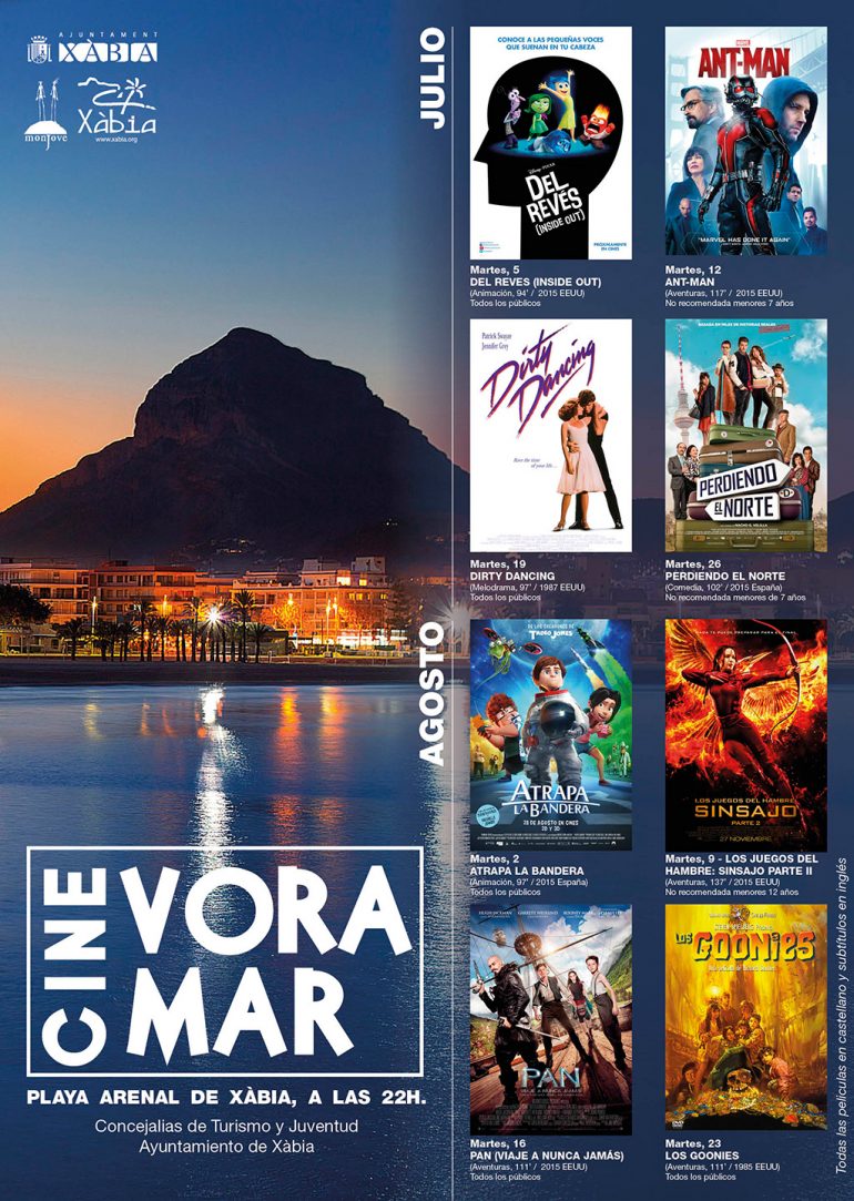 Cartel del Cine Vora Mar en Xàbia