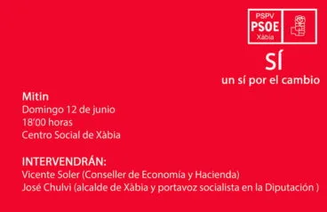 Cartel Mitin  del PSOE en Xàbia