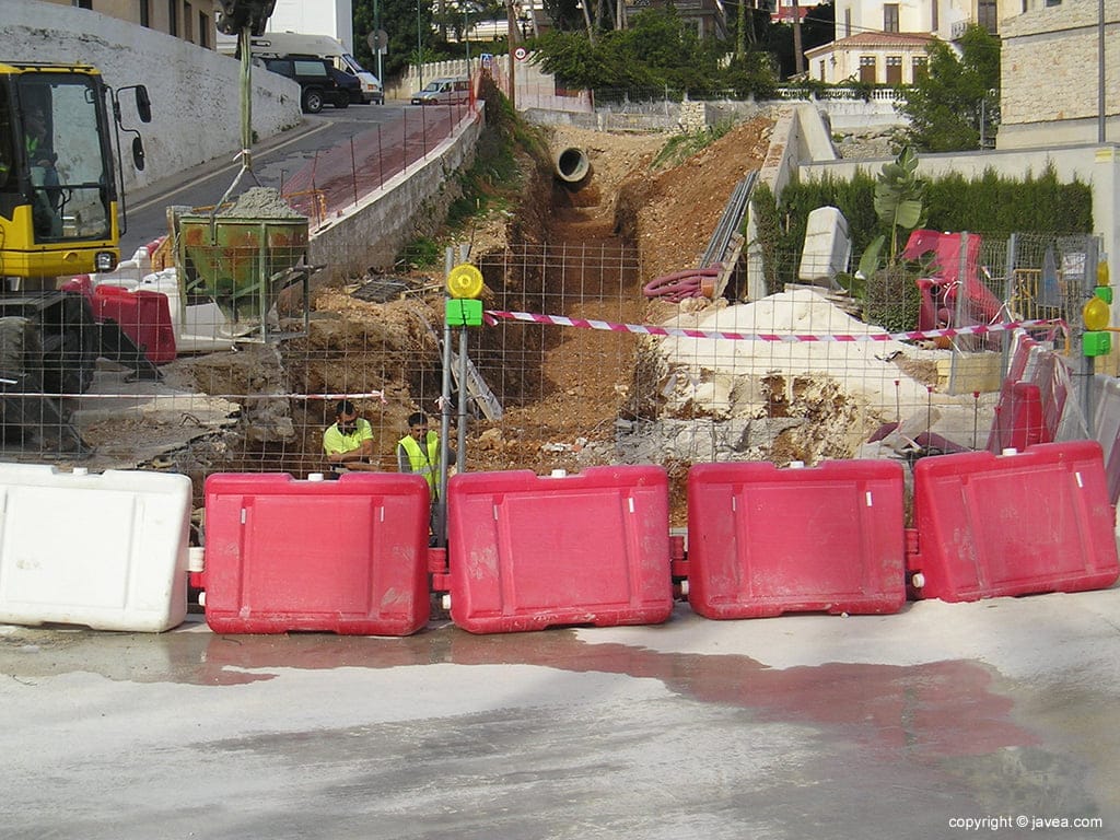 Obras de encauzamiento de pluviales en Xàbia