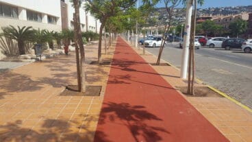 Carril bici en la Via Augusta