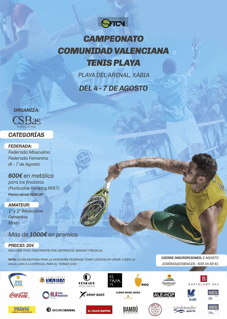 Cartel Tenis Playa