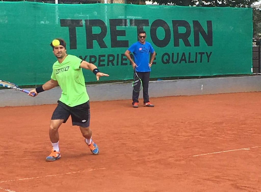 David Ferrer entrenando en Bastad