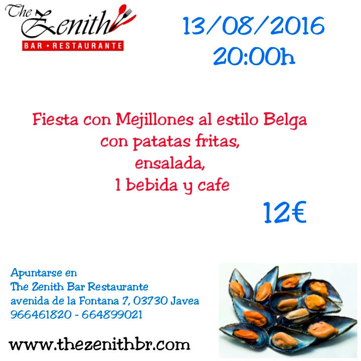 Fiesta mejillones Restaurante Zenith