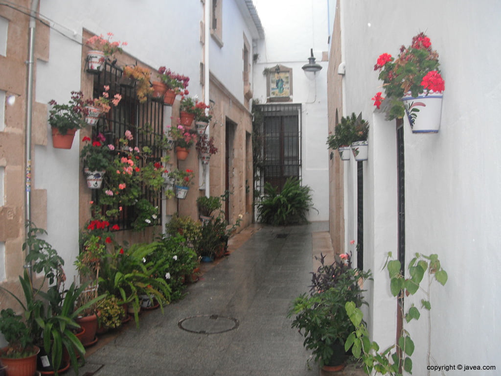Flores de una calle en el centro histórico de Xàbia