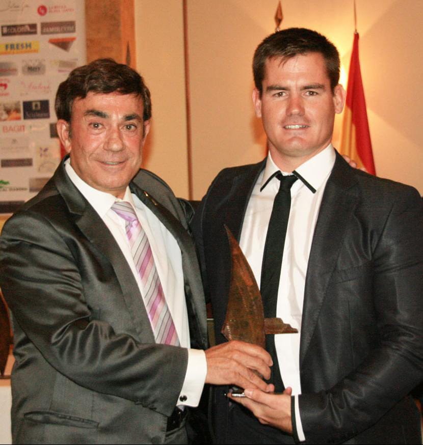 Rafa Andarias recogiendo el premio "Rotario"