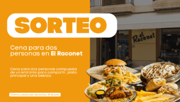 Sorteo de cena para dos en El Raconet