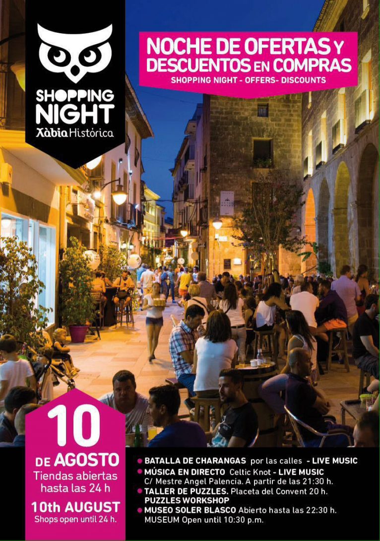 Cartel de la 2ª Shopping Night en Xàbia