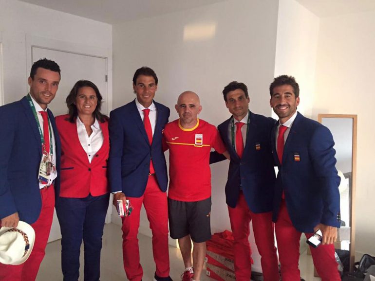 Equipo Español de tenis en la Villa Olímpica
