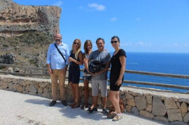 Equipo de grabacion de TVE en el Moraig