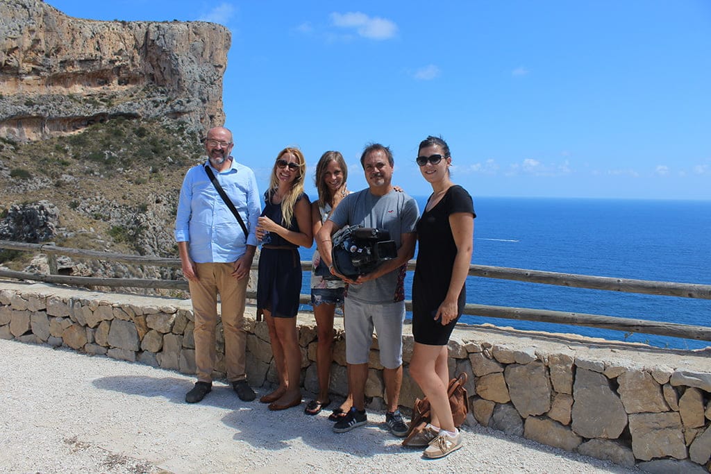 Equipo de grabacion de TVE en el Moraig