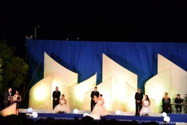 Escenario con los protagonistas de las fiestas