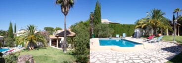 Jardín y piscina de la casa