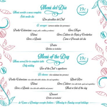 Menú Restaurante Noray