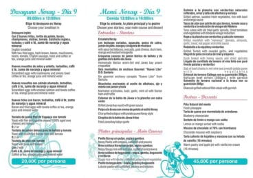 Menús en Restaurante Noray para vuelta ciclista