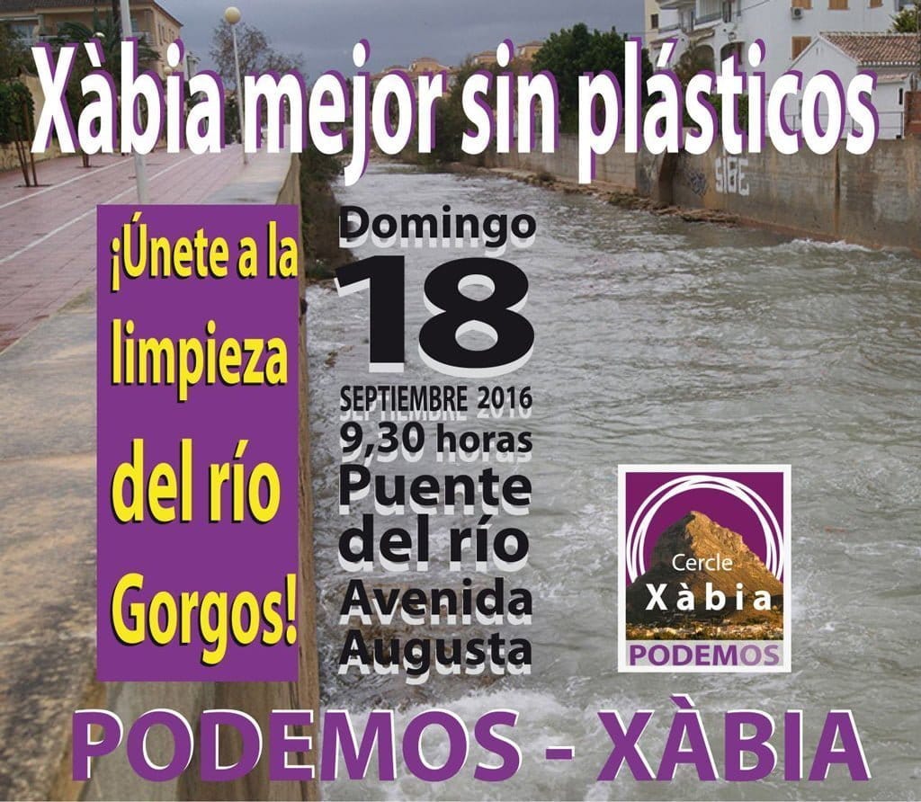 Cartel de limpieza del Río Gorgos