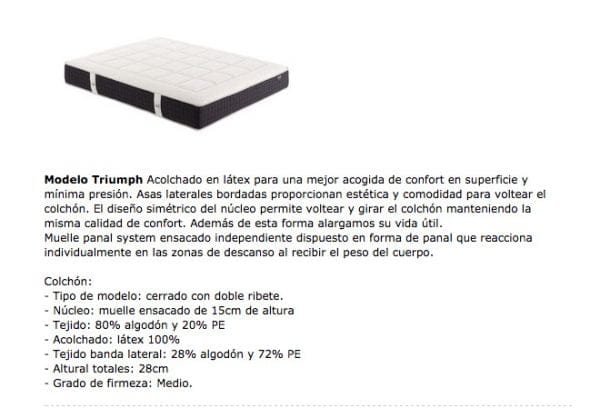 Colchón modelo triumph de dunlopillo en Don Colchón