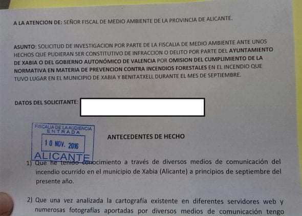 Denuncia en Fiscalía