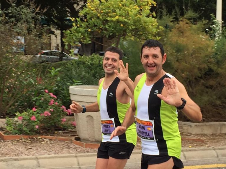 Javi Salmeron y Jaume Escortell en la maratón de Valencia
