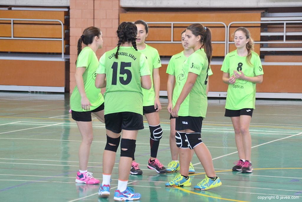 Jugadoras cadetes del CH Xàbia