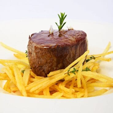 Solomillo con patatas La Perla de Jávea