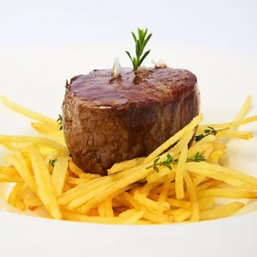 Solomillo con patatas La Perla de Jávea