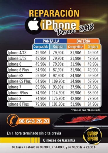 Reparación iPhone en Cyber Arena