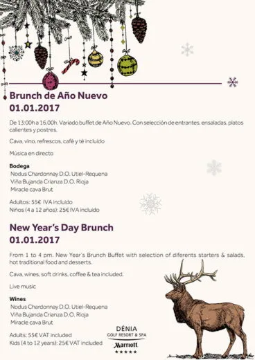 Brunch de Año Nuevo Hotel Dénia Marriott La Sella Golf Resort & Spa