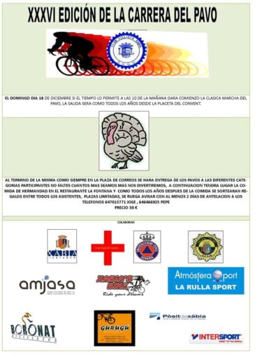 Cartel Carrera del Pavo en Xàbia