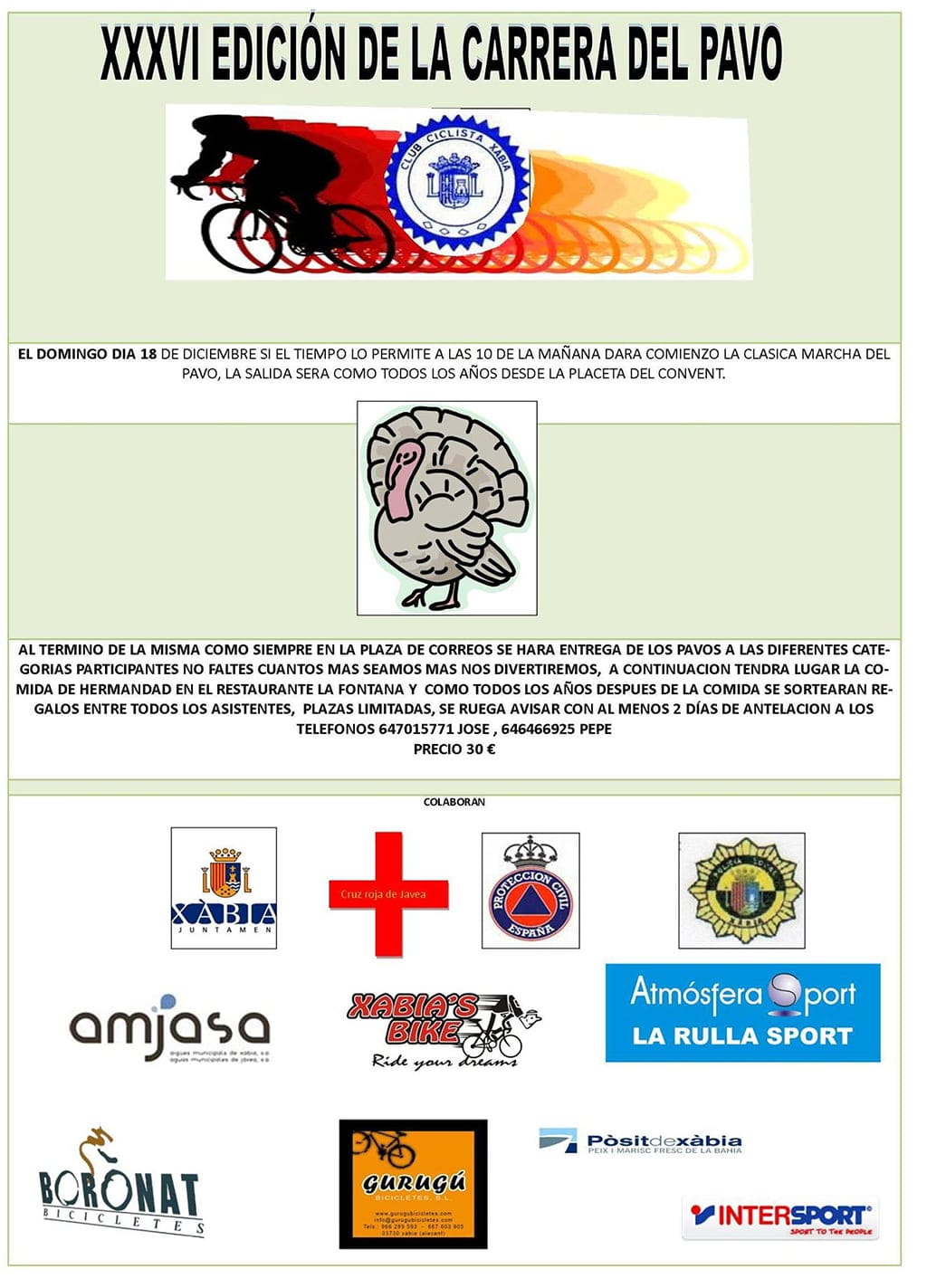 Cartel Carrera del Pavo en Xàbia