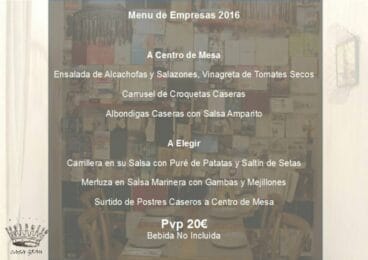 Menú de empresas 2016 Casa Grau