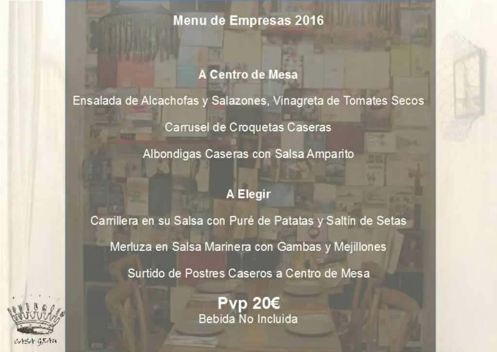 Menú de empresas 2016 Casa Grau