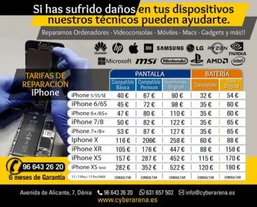 Precios iPhone Cyber Arena