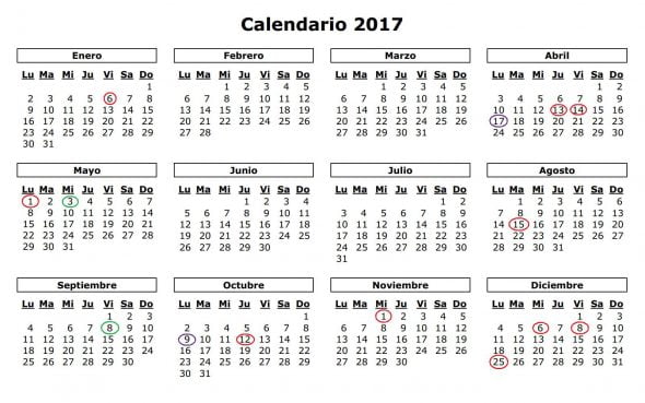 Calendario Laboral Xàbia 2017