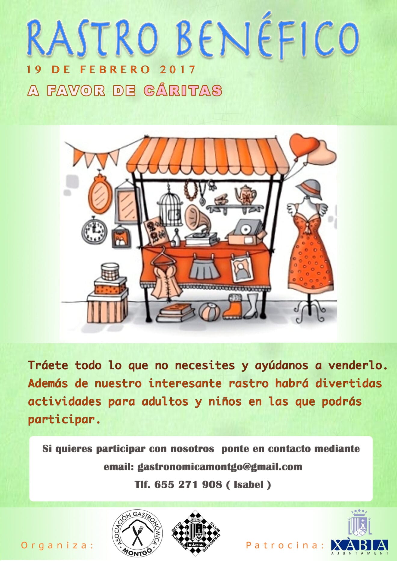 Cartel rastro benéfico