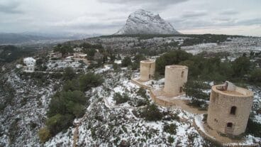 Vista aérea Xàbia nevada