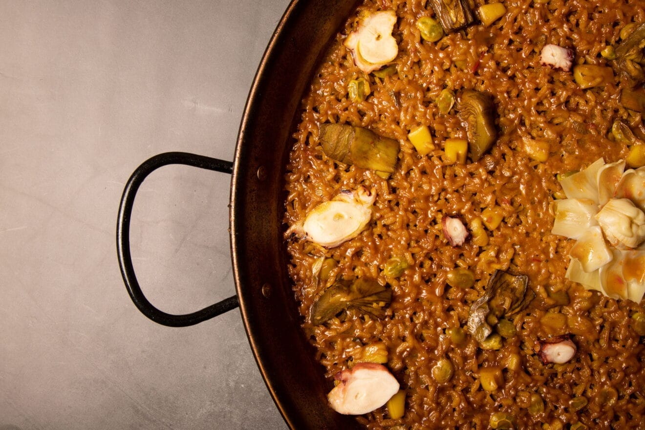 Arroz con alcachofas y marisco - Restaurante La Fontana