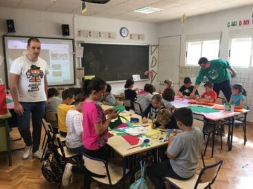 Durante las actividades de la Escoleta