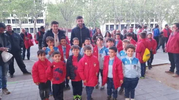 Escolares xabieros con Antonio Sivera