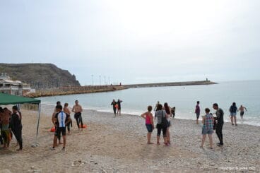 A la llegada de los nadadores
