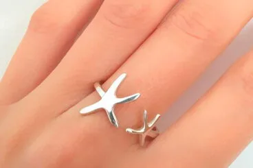Anillo plata estrella de mar QVILAT