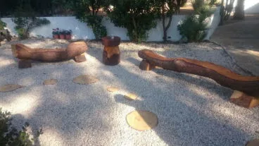Muebles hechos con troncos