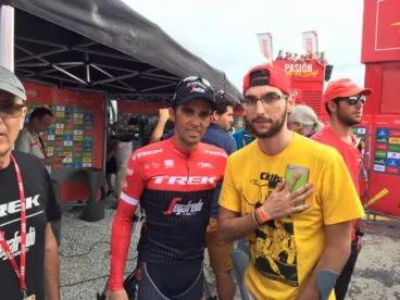 Alberto Contador con Andrés Contreras